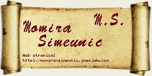 Momira Simeunić vizit kartica